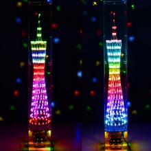 32层广州塔diy套件散件电子元件单片机频谱光立方七彩led灯塔制作